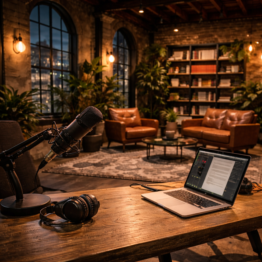 Podcast studio visual